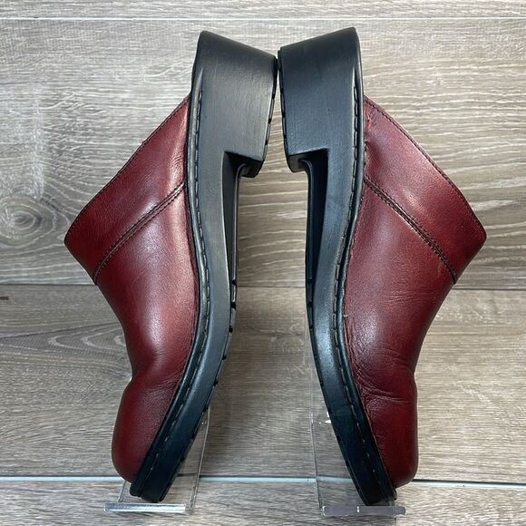 Josef Seibel Burgundy Wine Leather Women’s Sz 10/EU 41 Slip-On Heeled Mules - Picture 9 of 12